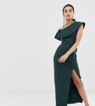 River Island Maxi Dress With Leg Split In Green - Green