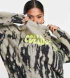 Collusion Plus Bleached Wash Sweat With Graphic In Multi-grey