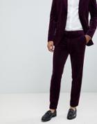 Jack & Jones Premium Slim Fit Velvet Suit Pants - Purple