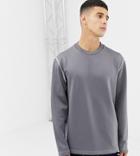 Noak Relaxed Fit Sweatshirt In Polytricot With Drawstring - Gray