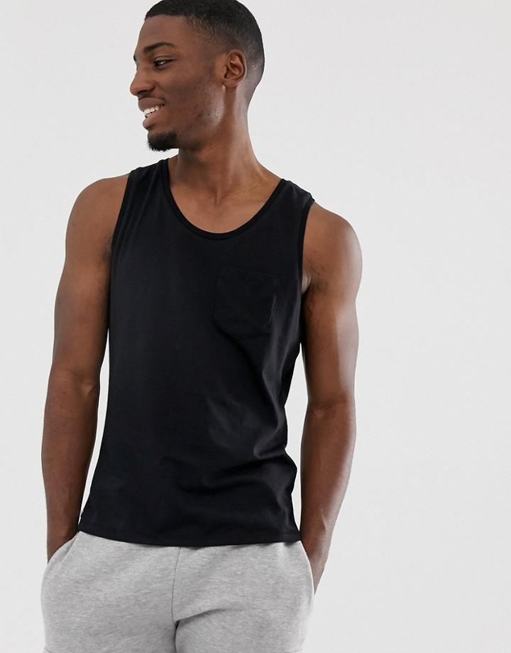 Threadbare Organic Cotton Tank In Black - Black