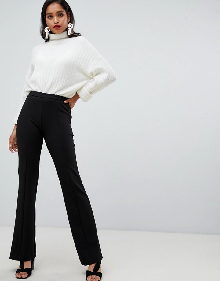 Y.a.s Seam Detail Flare Pants - Black
