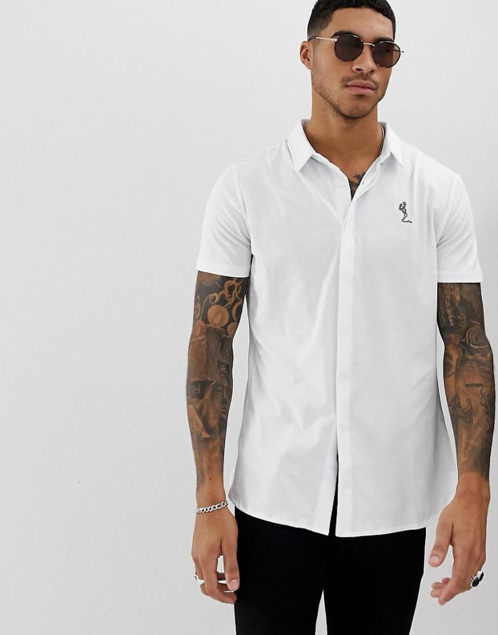 Religion Jersey Short Sleeve Shirt In White