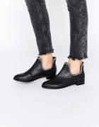 Asos Ajay Chain Ankle Boots - Black Croc