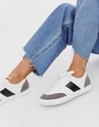 Park Lane Side Stripe Sneaker In White