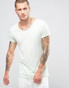 Scotch And Soda Long Fit Oil Washed T-shirt - Green