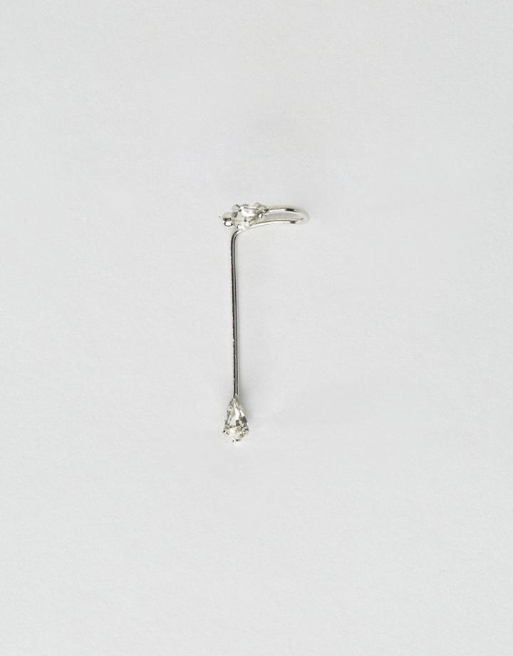 Asos Jewel Stone Earring - Silver