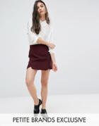 Alter Petite Scallop Hem Mini Aline Skirt - Red