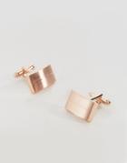 Asos Cufflink With Line In Rose Gold - Gold