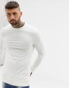 Asos Design Muscle Longline Sweatshirt In Ecru - White