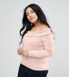Asos Curve Sweater With Ruffle Off Shoulder