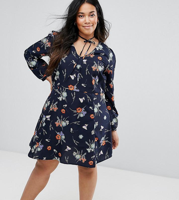 Junarose Swing Floral Skater Dress - Multi
