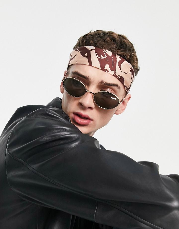Asos Design Head Scarf In Cowboy Print-multi