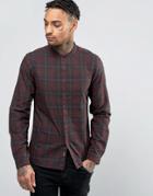 Replay Slim Fit Shirt Dark Check - Red