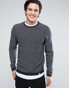 Jack & Jones Core Striped Crew Neck Sweater - Black