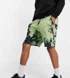Collusion Oversized Shorts In Tie-dye With Print Set-green