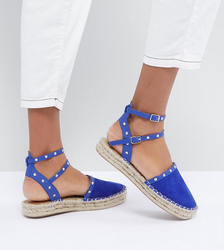 Asos Design Jinx Me Studded Espadrilles - Blue