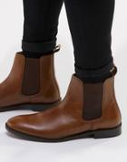 Asos Chelsea Boots In Leather - Tan