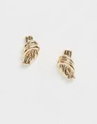 Asos Design Earrings With Twist Knot Detail In Gold Tone - Gold