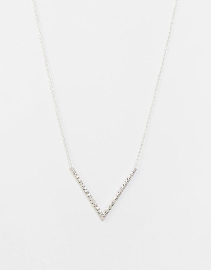 Pilgrim Simple V Necklace - Silver Color