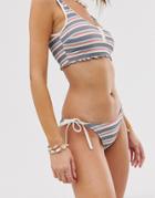 Rip Curl Boston Road Skimpy Tie Side Bikini Bottom In Stripe-multi