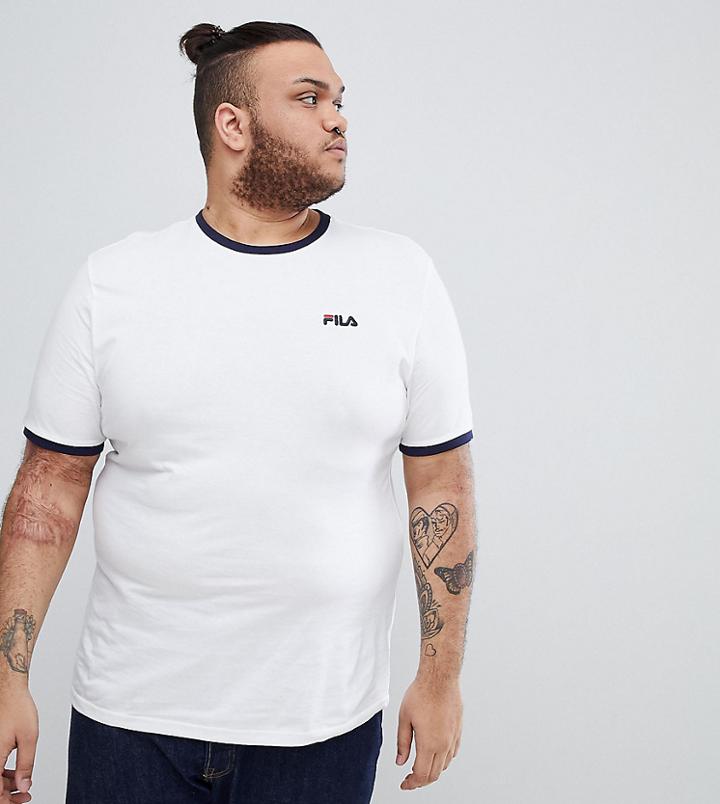 Fila Vintage Ringer T-shirt With Small Logo In White - White