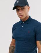 Polo Ralph Lauren Slim Fit Pique Polo In Navy With Player Logo
