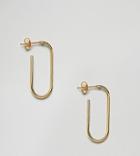 Asos Design Gold Plated Sterling Silver Oval Tube Hoop Earrings - Gold