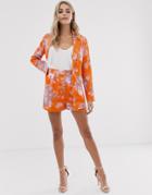 Asos Design Floral Suit Shorts - Multi