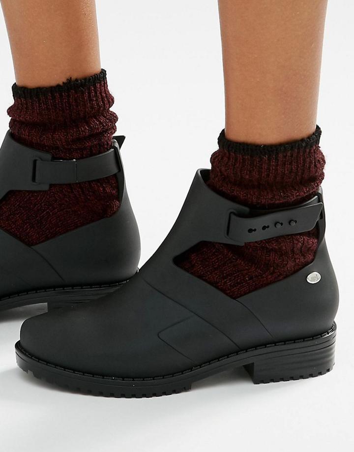 Mel By Melissa Cut Out Flat Boot - Black