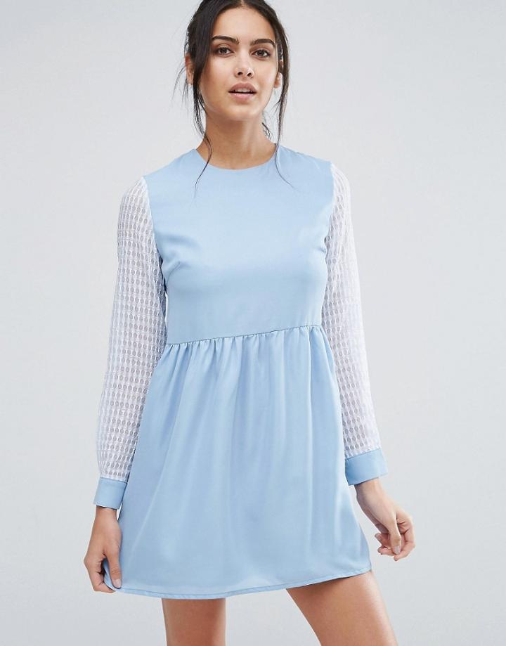 Jovanna Right Direction Skater Dress - Blue
