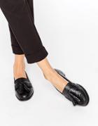 Park Lane Leather Tassle Loafer - Black