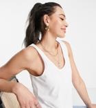 Asos Design Tall Ultimate Tank Top With Scoop Neck In Cotton In White - White