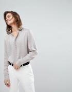 Asos Regular Fit Metallic Shirt In Gold - Gold