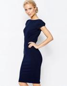 Closet Curve Seam Pencil Dress - Navy