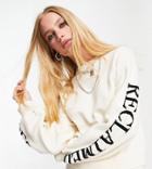 Reclaimed Vintage Inspired Sweater With Logo Sleeves In Off White-multi