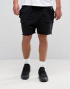 Asos Jersey Shorts With Drape Pockets In Black - Black