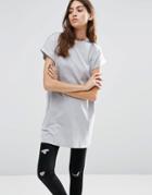 Asos The Ultimate Easy Longline T-shirt - Gray