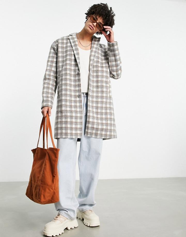 Bando Crombie Check Coat-gray