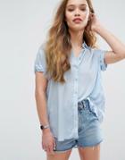 Samsoe & Samsoe Moffa Short Sleeve Shirt - Blue