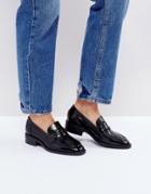 Asos Milan Premium Leather Loafers - Black