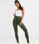 Asos Design Tall Ponte Skinny Pants With Utility Pockets