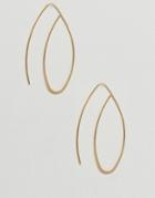 Nylon Pull Through Oval Hoop Earrings - Gold