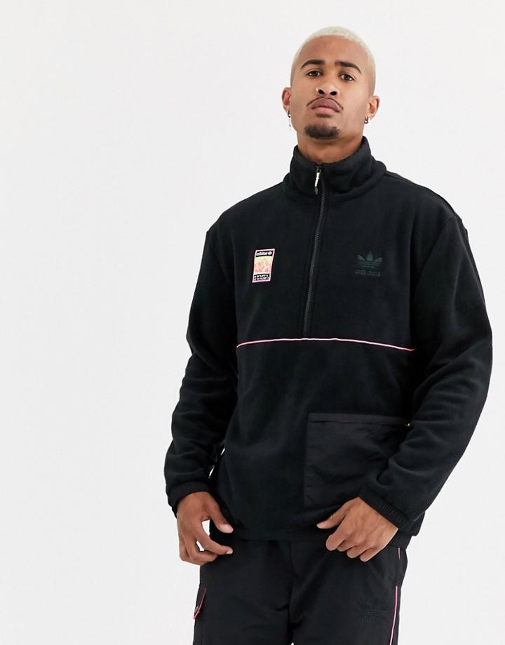 Adidas Originals Adiplore Polar Fleece Jacket In Black
