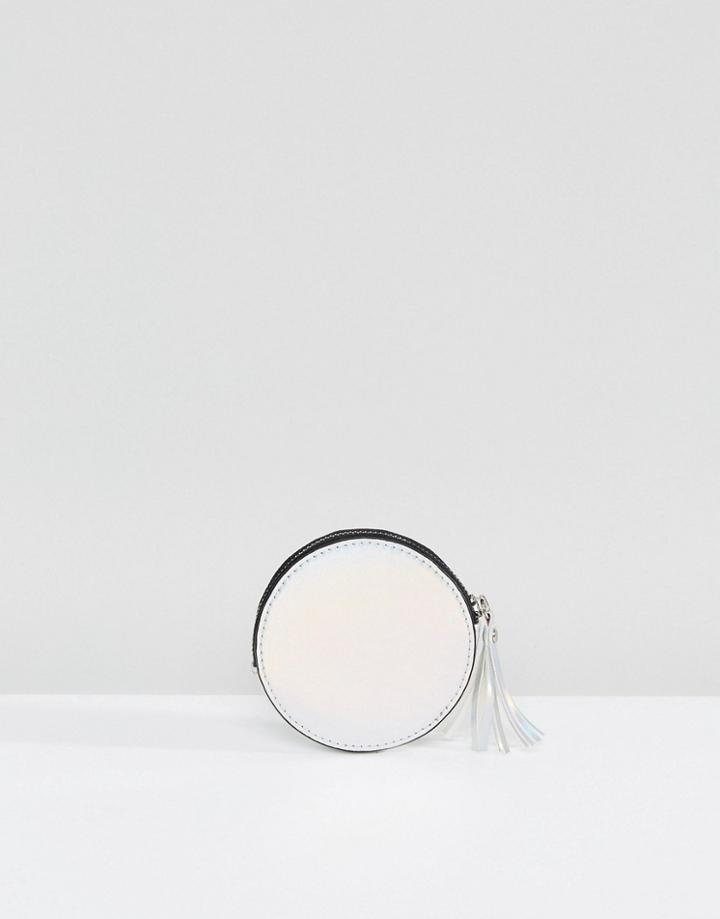 Asos Metallic Circle Coin Purse - Silver