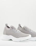 Rule London Knitted Runner Sneakers In Gray