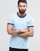 Fred Perry Ringer T-shirt In Blue - Sky Blue