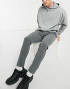 Asos Design Super Skinny Striped Smart Pant-grey