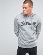 Schott Large Logo Hoodie - Gray