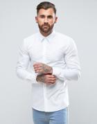 Hugo By Hugo Boss Elisha Slim Fit Basic Poplin Shirt - White